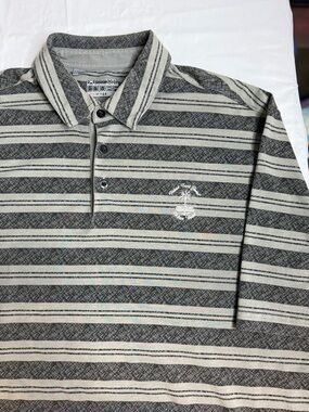 Under Armour Polo Shirt XL Loose HeatGear Striped Gray Golf Casual Mens